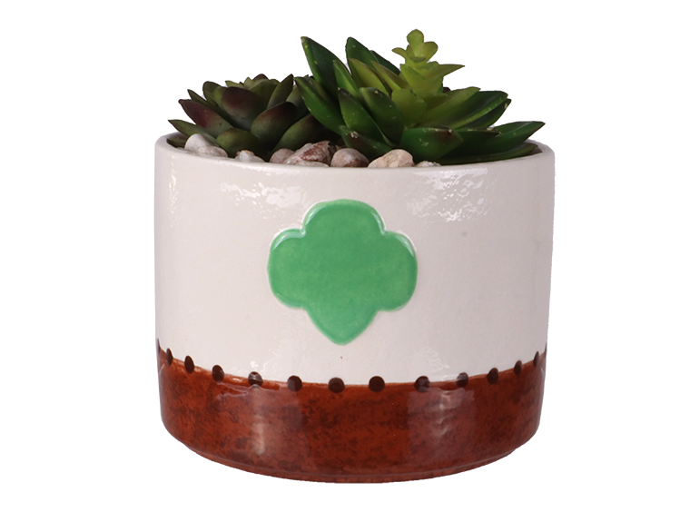 Girl Scout Trefoil Crock