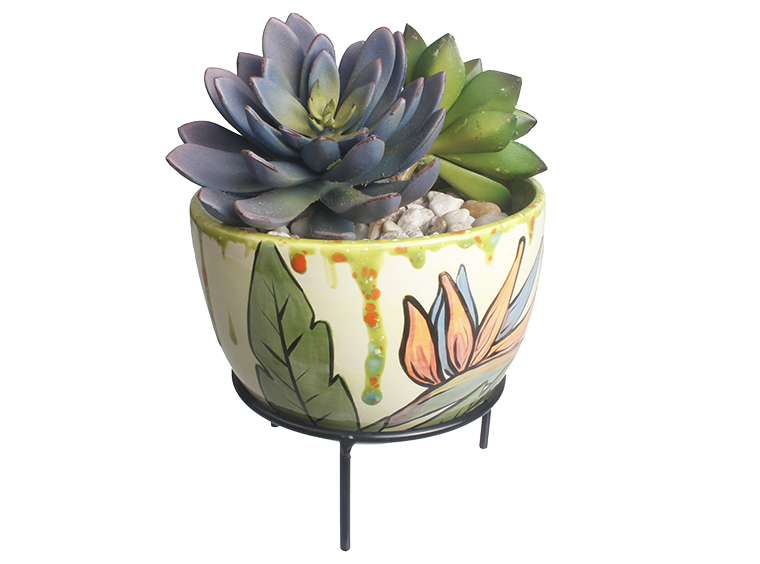 Lg Oval planter w/stand