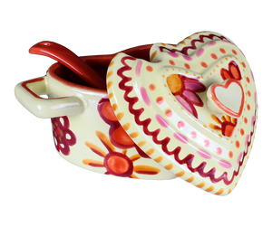 Heart Sugar/Salt Pot w/spoon