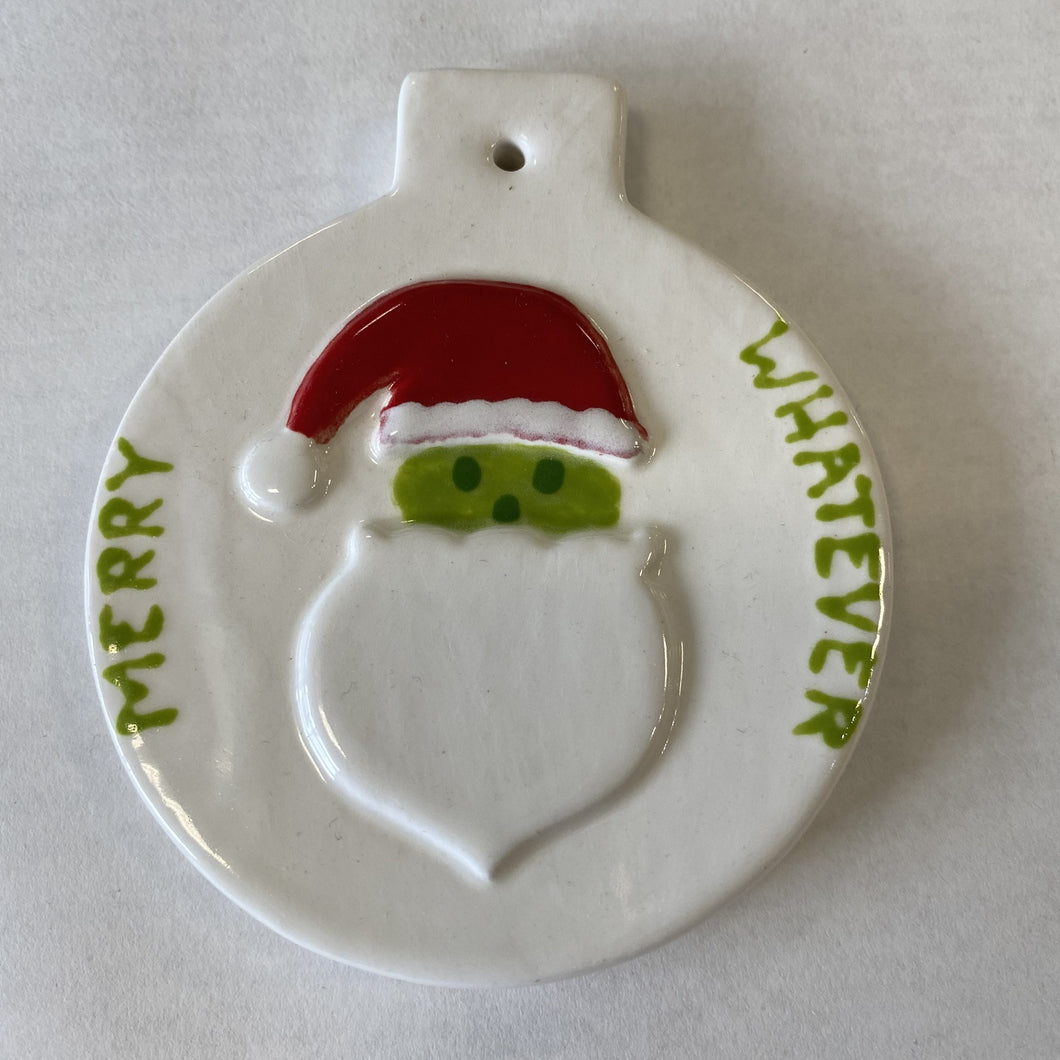 Santa ball flat ornament