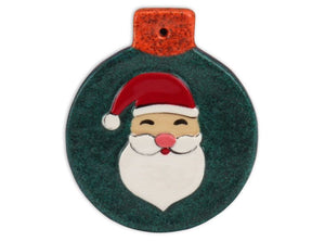 Santa ball flat ornament